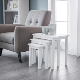 Julian Bowen Cleo Pure White Nest of Tables Set of 3 - Size: 33 x 48 x 46cm - Wilko - thumbnail 3