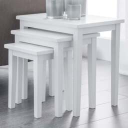 Julian Bowen Cleo Pure White Nest of Tables Set of 3 - Size: 33 x 48 x 46cm - Wilko