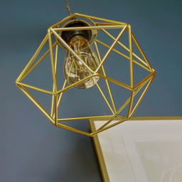 ValueLights Diablo Gold Painted Industrial Wire Frame Pendant Lamp Shade - Size: 23 x 20 x 20cm - Wilko - thumbnail 7