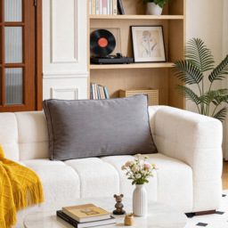 Living and Home Dark Grey Soft Corduroy Cushion 53 x 80cm - Size: 15 x 80 x 53cm - Wilko - thumbnail 3