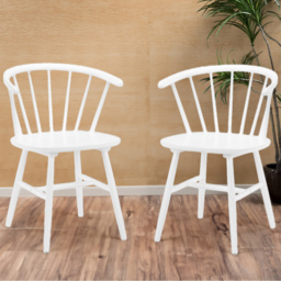 Julian Bowen Modena Set of 2 White Dining Chair - Wilko