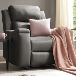 Home Detail Collins Grey Air Leather Manual Recliner Chair - Size: Single - Wilko