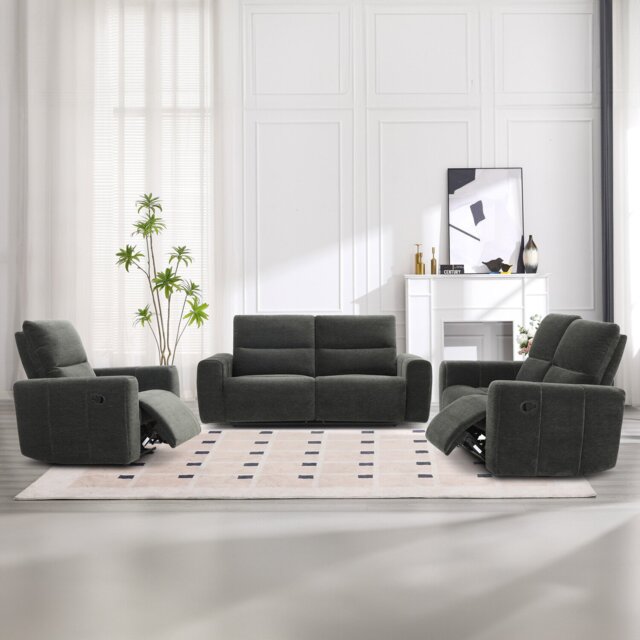 Holborton Manual Recliner Sofa Dark Olive 2 Seater - Wilko - image 1