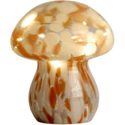 Lighting Collection Mushroom Orange and White Marble Pattern Battery Powered LED Table Lamp - Size: 20 x 17 x 17cm - Orange, White and Satin Antique B - thumbnail 4