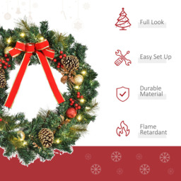 Everglow Green Christmas Wreath 60cm - Wilko - thumbnail 5