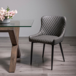 Bentley Designs Cezanne Set of 2 Dark Grey Velvet Dining Chair - Wilko - thumbnail 7