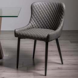 Bentley Designs Cezanne Set of 2 Dark Grey Velvet Dining Chair - Wilko - thumbnail 1