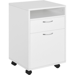 Portland Single Door Single Drawer White Printer Stand - Size: 40 x 35 x 60cm - Wilko - thumbnail 3