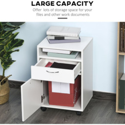Portland Single Door Single Drawer White Printer Stand - Size: 40 x 35 x 60cm - Wilko - thumbnail 6