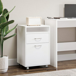 Portland Single Door Single Drawer White Printer Stand - Size: 40 x 35 x 60cm - Wilko - thumbnail 5