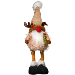 Samuel Alexander Warm White LED Standing Christmas Reindeer Gonk 46cm - Size: 46 x 16 x 16cm - Brown - Wilko