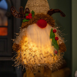 Samuel Alexander Warm White LED Standing Christmas Reindeer Gonk 46cm - Size: 46 x 16 x 16cm - Brown - Wilko - thumbnail 6