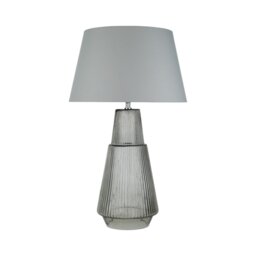 Dallary Glass Table Lamp Grey - Wilko - thumbnail 1