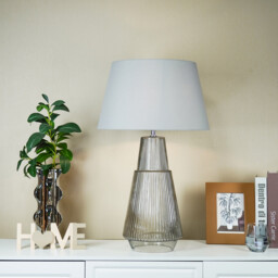 Dallary Glass Table Lamp Grey - Wilko - thumbnail 2