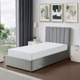 Brooklyn Corwin Single Grey Velvet Ottoman Bed - Wilko - thumbnail 5