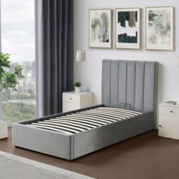 Brooklyn Corwin Single Grey Velvet Ottoman Bed - Wilko - thumbnail 6