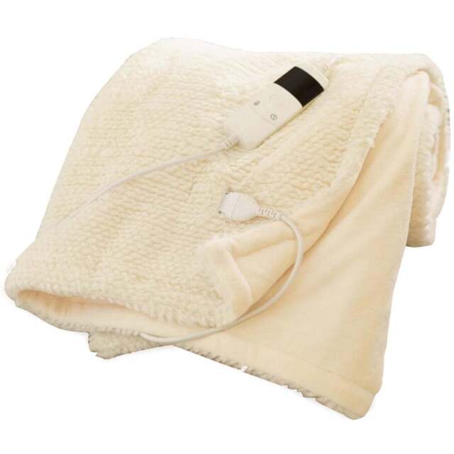 Deyongs Sandringham Cream Faux Fur Heated Throw 130 x 170cm - Wilko - image 1