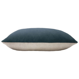 furn. Contra Slate Blue Velvet Cushion - Size: 60 x 40cm - Multi - Wilko - thumbnail 4
