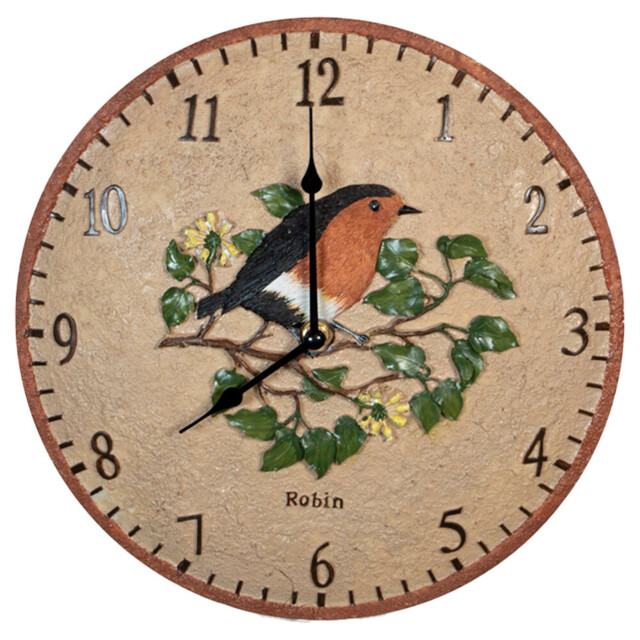 St Helens Robin Design Outdoor Garden Clock 30cm - Wilko - image 1