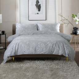 The Lyndon Company Petite Fleure King Size Grey Duvet Set - Wilko - thumbnail 1