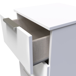 Crowndale Plymouth 3 Drawer White Bedside Cabinet Ready Assembled - Wilko - thumbnail 7
