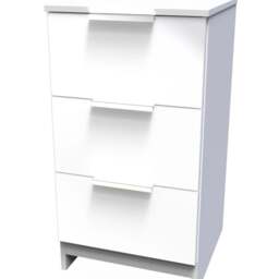 Crowndale Plymouth 3 Drawer White Bedside Cabinet Ready Assembled - Wilko - thumbnail 3