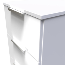 Crowndale Plymouth 3 Drawer White Bedside Cabinet Ready Assembled - Wilko - thumbnail 6