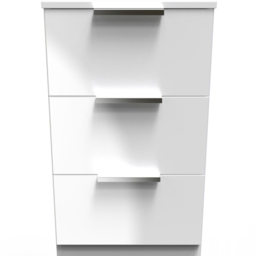 Crowndale Plymouth 3 Drawer White Bedside Cabinet Ready Assembled - Wilko - thumbnail 4