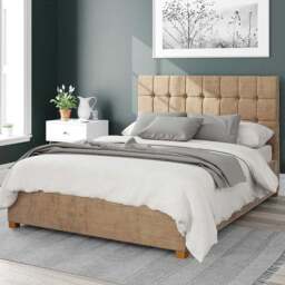Aspire Sinatra Double Champagne Firenze Velour Ottoman Bed - Cream - Aspire Beds - Wilko - thumbnail 1