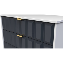 Crowndale Cube 5 Drawer Matt Indigo and White Chest of Drawers Ready Assembled - Blue - Wilko - thumbnail 6