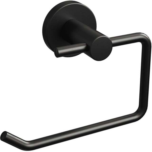 Rothley Matt Black Round Toilet Roll Holder - Size: 16 x 7 x 14cm - Wilko - image 1