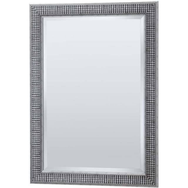 Yearn Silver Cobble Stoned Framed Wall Mirror 90.5 x 65cm - Wilko - image 1