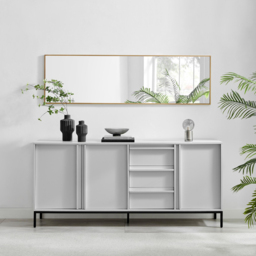 Furniturebox Sval 3 Door 3 Drawer Off White Wooden Sideboard - Size: 40 x 180 x 40cm - Wilko - thumbnail 7