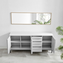 Furniturebox Sval 3 Door 3 Drawer Off White Wooden Sideboard - Size: 40 x 180 x 40cm - Wilko - thumbnail 6