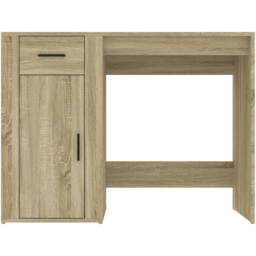 vidaXL Single Drawer Single Door Computer Desk Sonoma Oak - Size: 75 x 100 x 49cm - Brown - Wilko - thumbnail 6