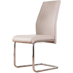 Furniturebox Fontana Set of 2 Cappuccino and Chrome Faux Leather Dining Chair - Brown - Wilko - thumbnail 3