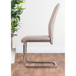 Furniturebox Fontana Set of 2 Cappuccino and Chrome Faux Leather Dining Chair - Brown - Wilko - thumbnail 4