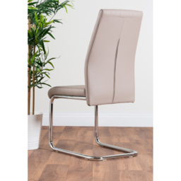 Furniturebox Fontana Set of 2 Cappuccino and Chrome Faux Leather Dining Chair - Brown - Wilko - thumbnail 5
