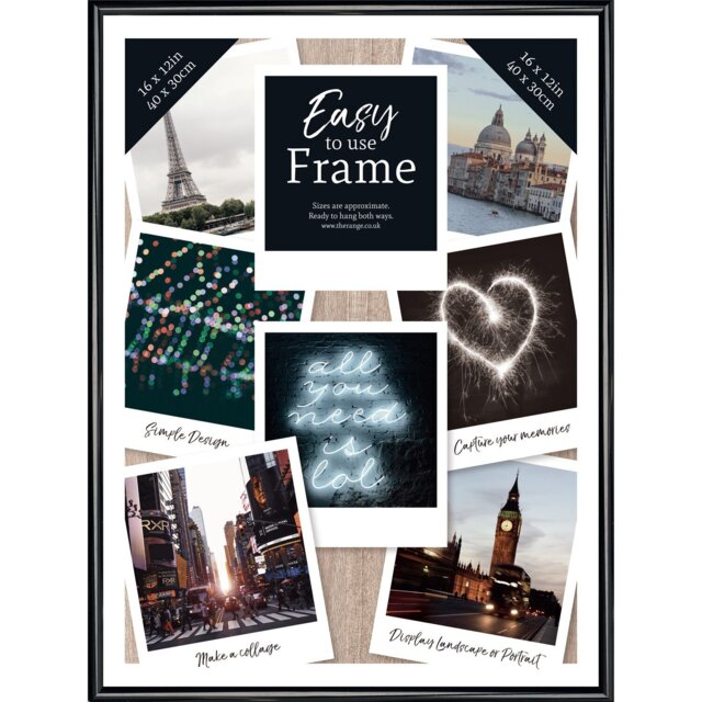 Easy Poster Frame - Black/16x12in - Size: A3 - Wilko - image 1