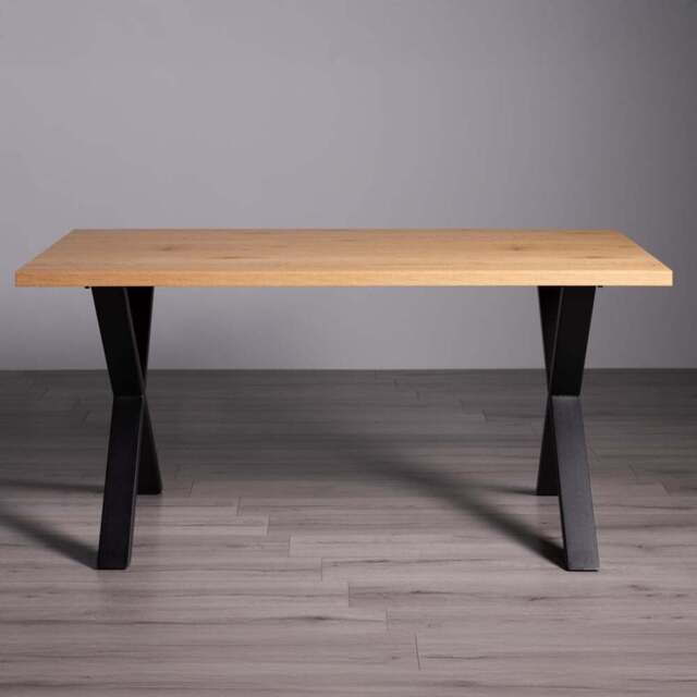 Bentley Designs Ramsay 6 Seater Rustic Oak Effect Melamine Dining Table with X Shape Legs - Brown - Wilko - image 1
