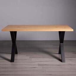Bentley Designs Ramsay 6 Seater Rustic Oak Effect Melamine Dining Table with X Shape Legs - Brown - Wilko