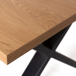 Bentley Designs Ramsay 6 Seater Rustic Oak Effect Melamine Dining Table with X Shape Legs - Brown - Wilko - thumbnail 6