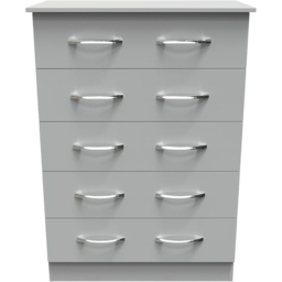 Crowndale Avon 5 Drawer Dusk Grey Chest of Drawers Ready Assembled - Wilko - thumbnail 3
