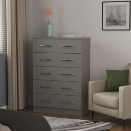 Crowndale Avon 5 Drawer Dusk Grey Chest of Drawers Ready Assembled - Wilko - thumbnail 7