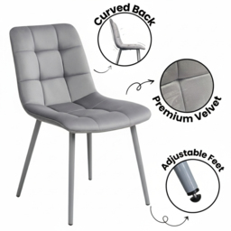 Kosy Koala 4 Seater Dining Set with Bench Oak Effect and Grey Velvet - Multi - Wilko - thumbnail 7