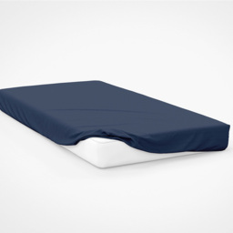 Serene Double Navy Fitted Bed Sheet - Blue - Wilko - thumbnail 3