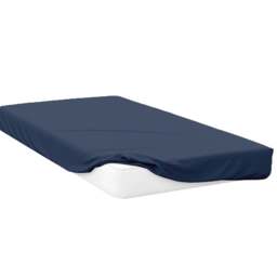 Serene Double Navy Fitted Bed Sheet - Blue - Wilko