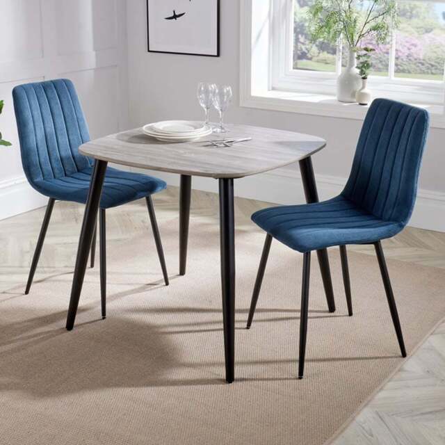 Core Products Aspen 2 Seater Square Dining Set Grey Oak and Blue - Multi - Wilko - image 1