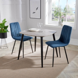 Core Products Aspen 2 Seater Square Dining Set Grey Oak and Blue - Multi - Wilko - thumbnail 5
