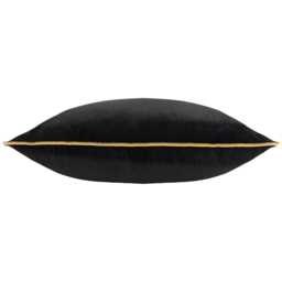 Paoletti Meridian Black Gold Velvet Cushion - Size: 55 x 55 cm - Multi - Wilko - thumbnail 3